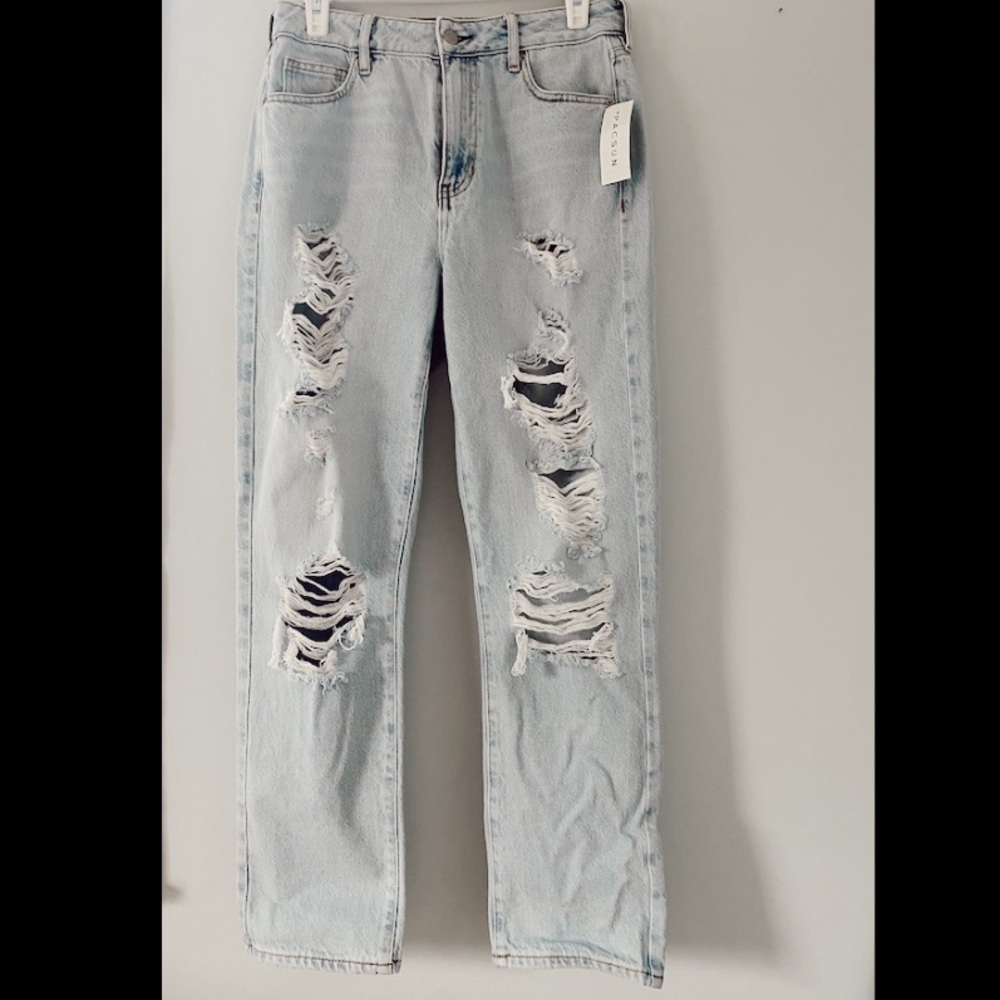 High Waisted Light Walsh PacSun Mom Jeans